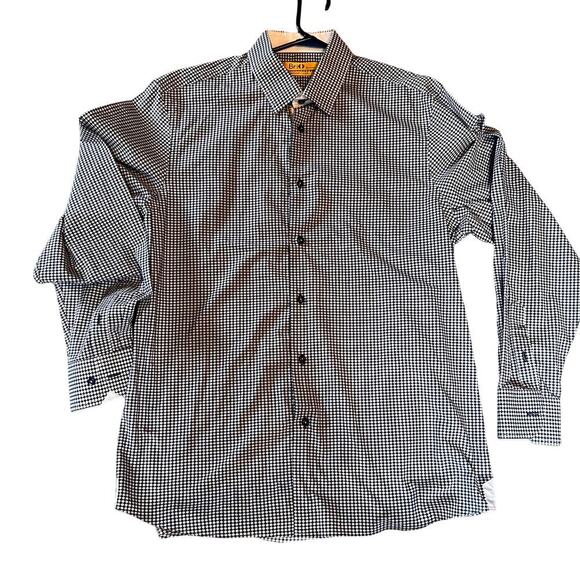 BriO by Milano Men's Long Sleeve Button Down Shirt. Blue/White. Size XL 17.5-18 - Picture 1 of 9